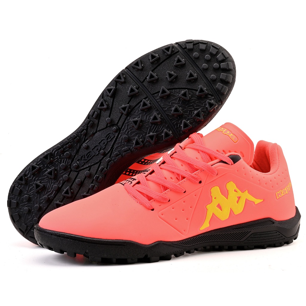 Chuteira Kappa Sorano II Infantil Masculina Original Society Laranja Preto Leve Macia