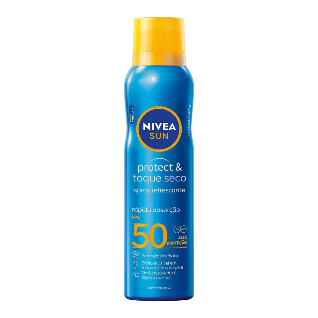 Protetor Solar FPS 50 Spray Protect e Toque Seco 200ml Nivea