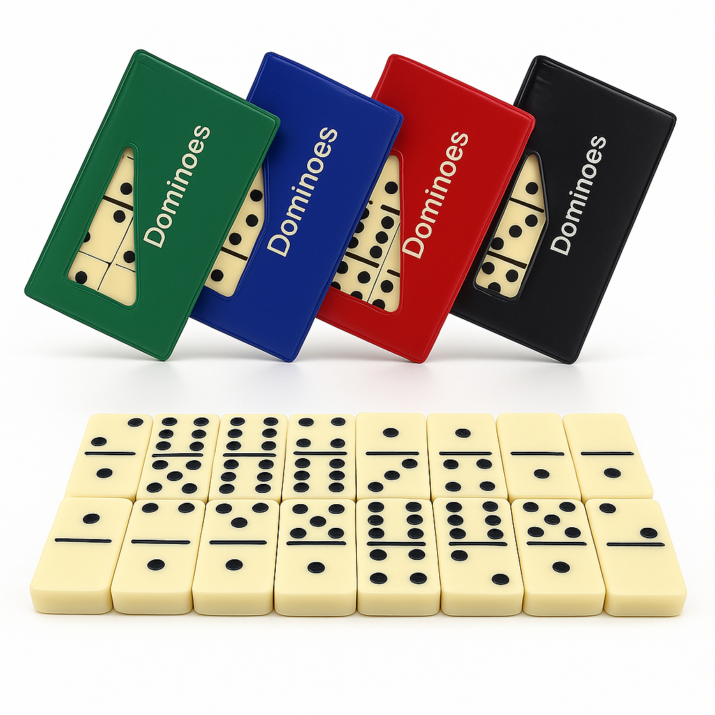 Jogo Dominó Profissional 28 Peça De Osso Estojo Maleta Brincadeira Oferta Resistente Qualidade Ótima