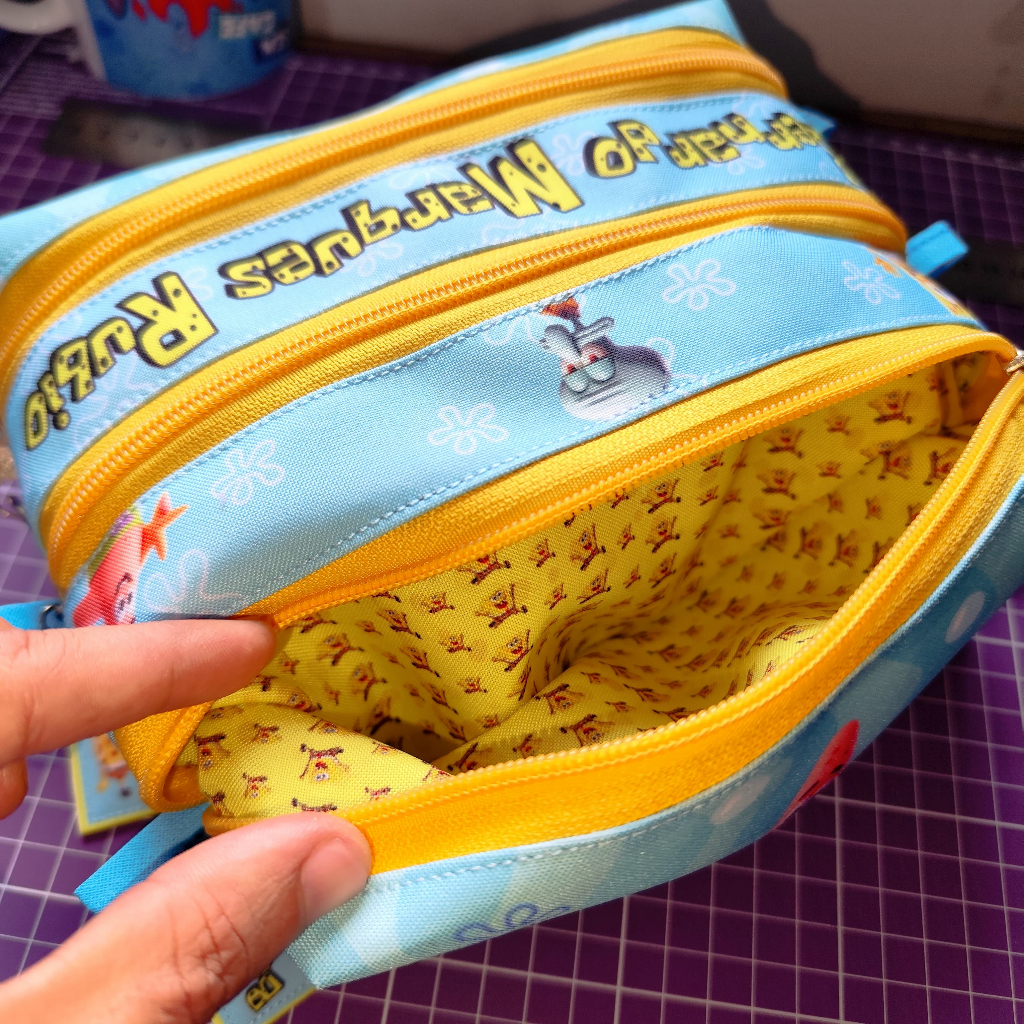 Estojo Bob Esponja Personalizado - com Nome - Simples, Duplo ou Triplo