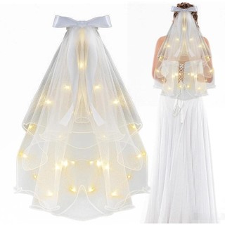 VÉU de Noiva DIVERSOS MODELOS com Laço e LED Casamento/Festa/Fantasia