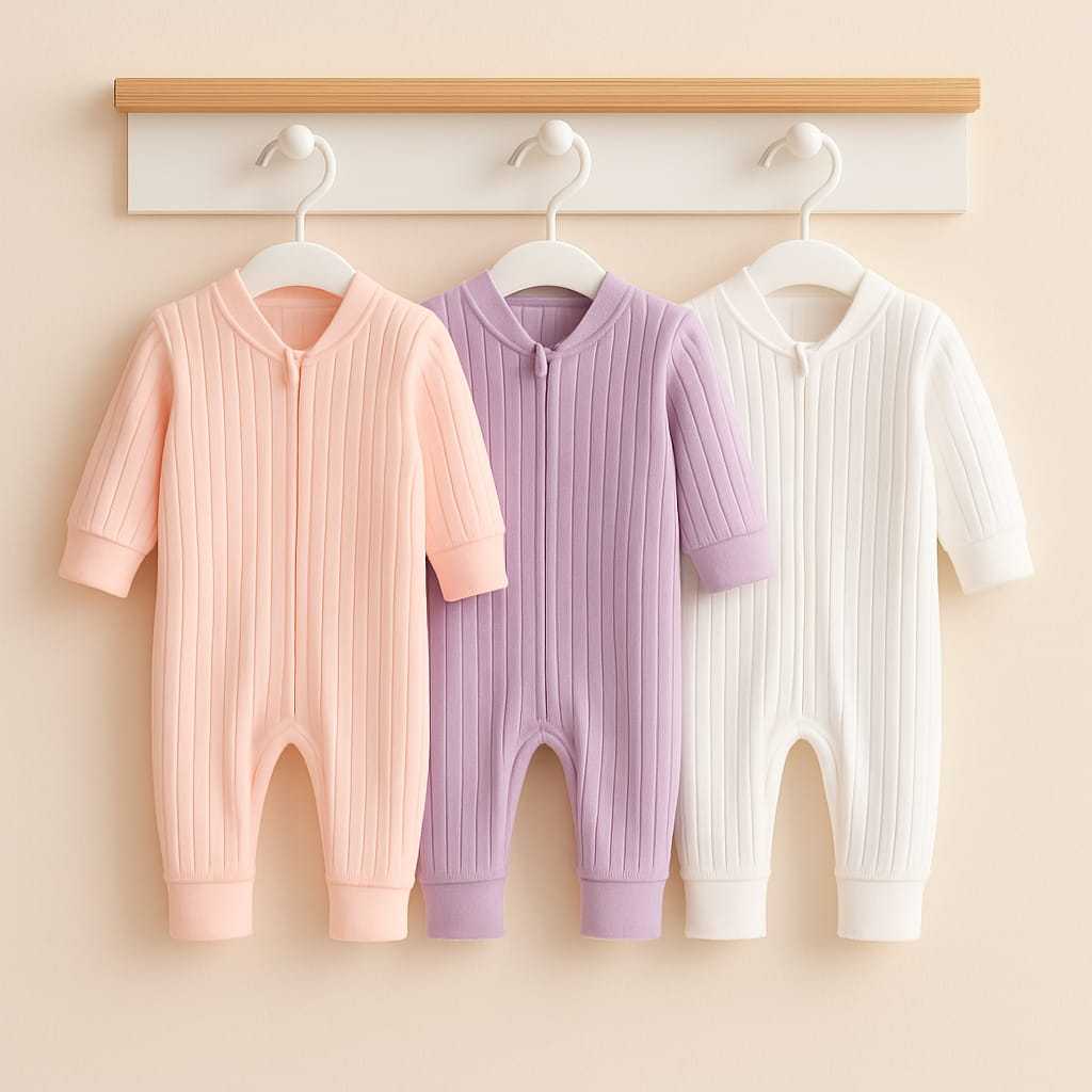 Kit 3 Peças Macacão Algodão 100% Suedine de Ziper com Vira- Pé  Bebê Infântil(Cores sortidas). em Oferta na Shopee