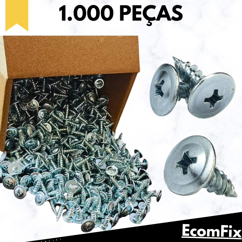 Parafuso Ponta Agulha Para Forro De Pvc 4,2x13 Com 1000 Peças