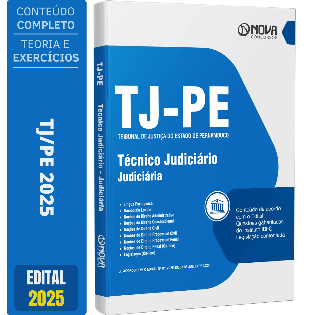 Imagem Apostila TJ PE 2025 - Técnico Judiciário