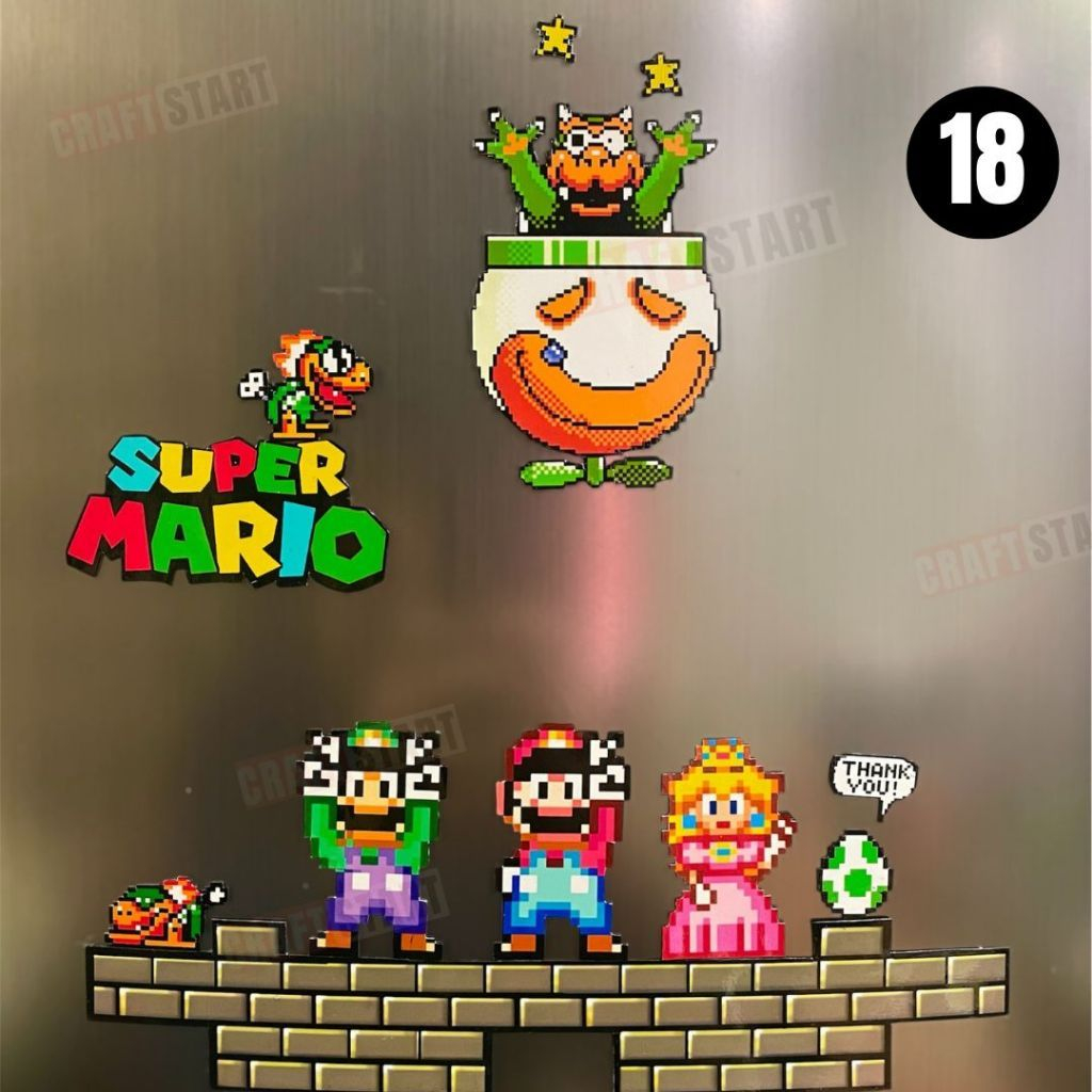 Kit de ímãs decorativos Super Mario World