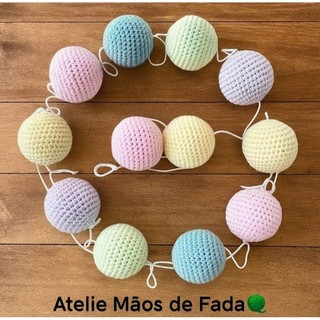 Varal  de croche para berco e cama montessoriana varal de amigurrumi bolinha