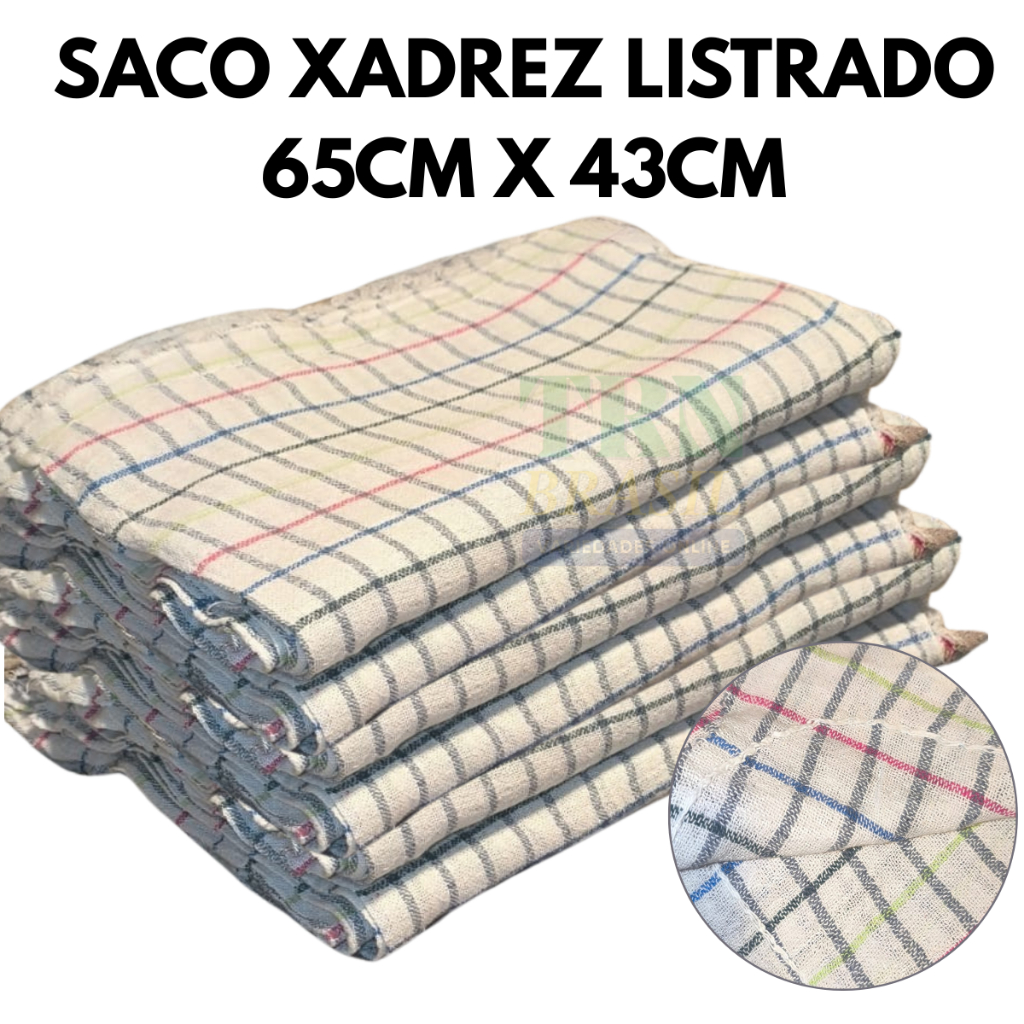 Kit Até 10 Panos De Chão Listrado Grande 65cm x 43cm Limpeza Geral Quadriculado Duplo Alta Absorção em Oferta na Shopee