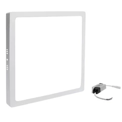 Plafon Led, Painel LED Sobrepor Quadrado 18w Branco, luz amarela (3000k) 21x21cm, 110-220(BIVOLT)