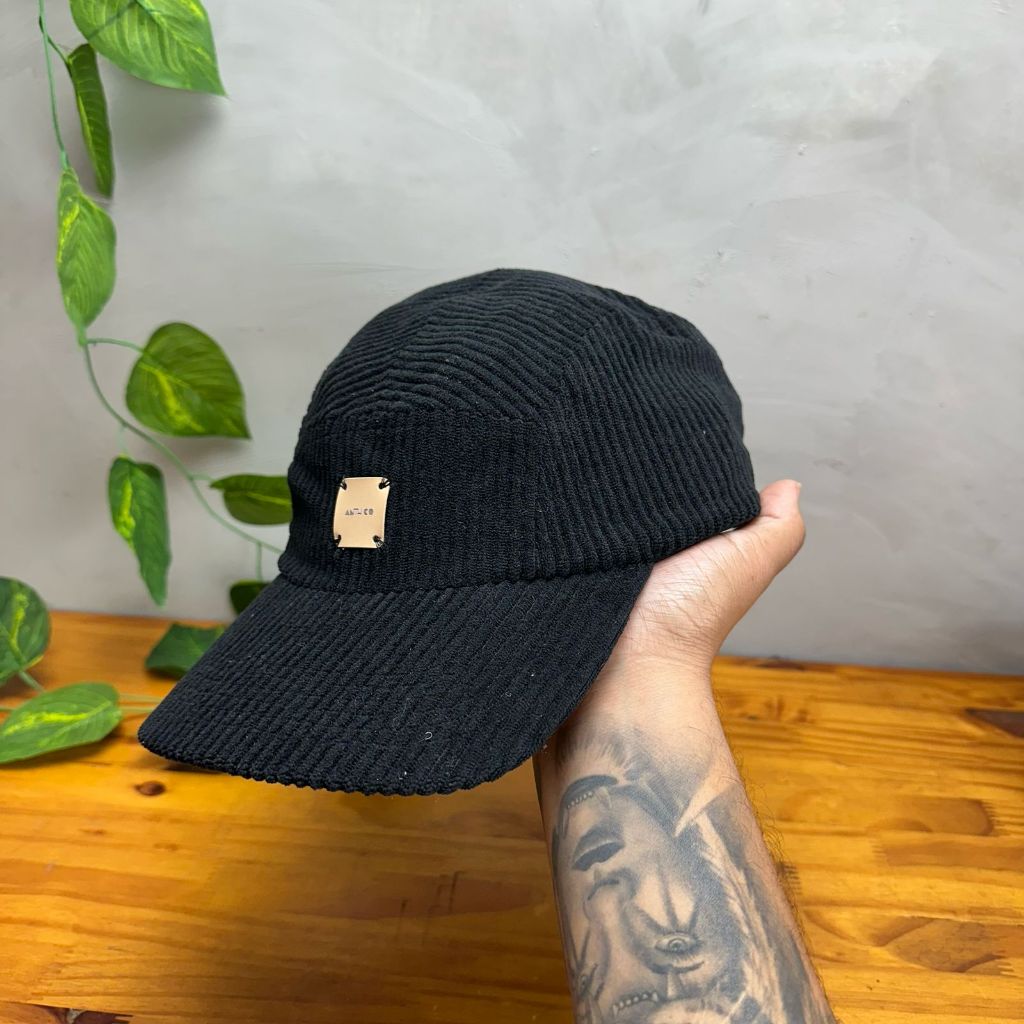 Boné Five Panel Veludo Anth Co Original Strapback Aba Reta Fita Preto
