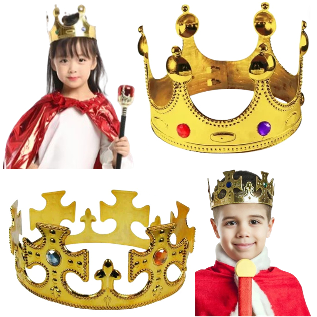 Coroa Rei e Rainha Adulto e Infantil para Festa