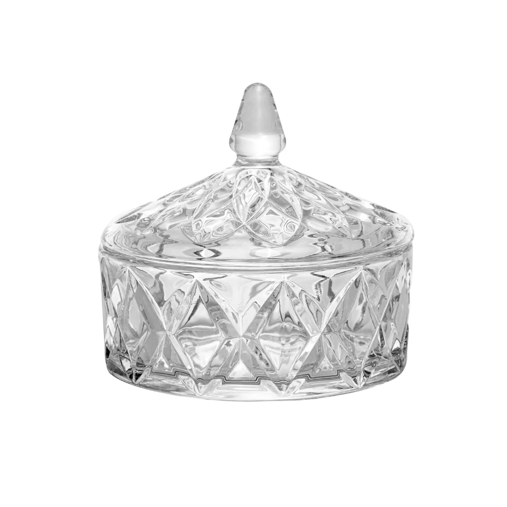 Bombonieres Baleiro De Vidro Com Tampa 590 ML Decorativo Resistente Elegante Luxo Diamond em Oferta na Shopee