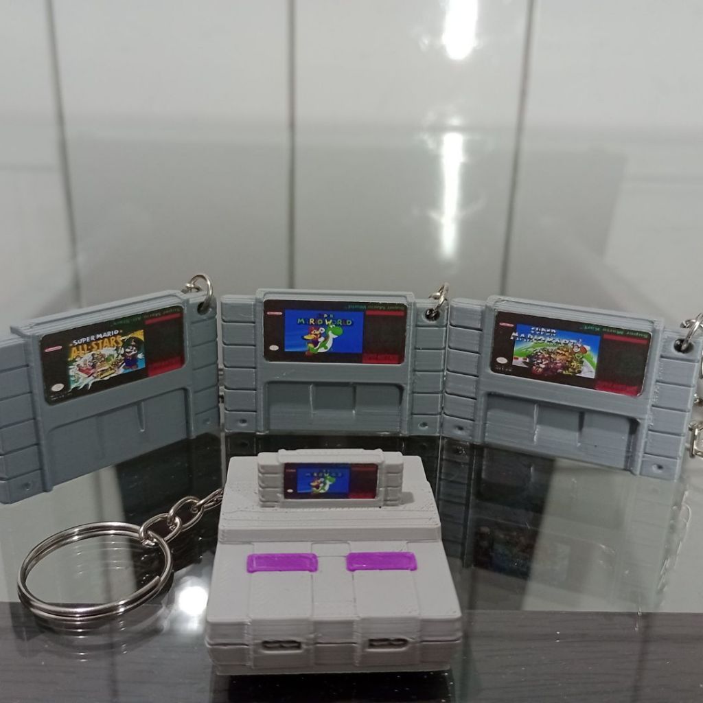 Kit 3 Chaveiros Retro Mini Cartuchos e Console Super Nintendo Decoração Geek Gamer em Oferta na Shopee