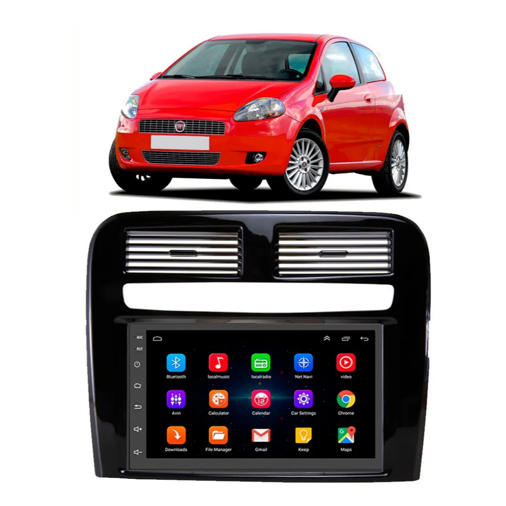 Kit Multimidia Android Punto 7 Polegadas 2008 A 2012  Com Moldura + Camera Ré