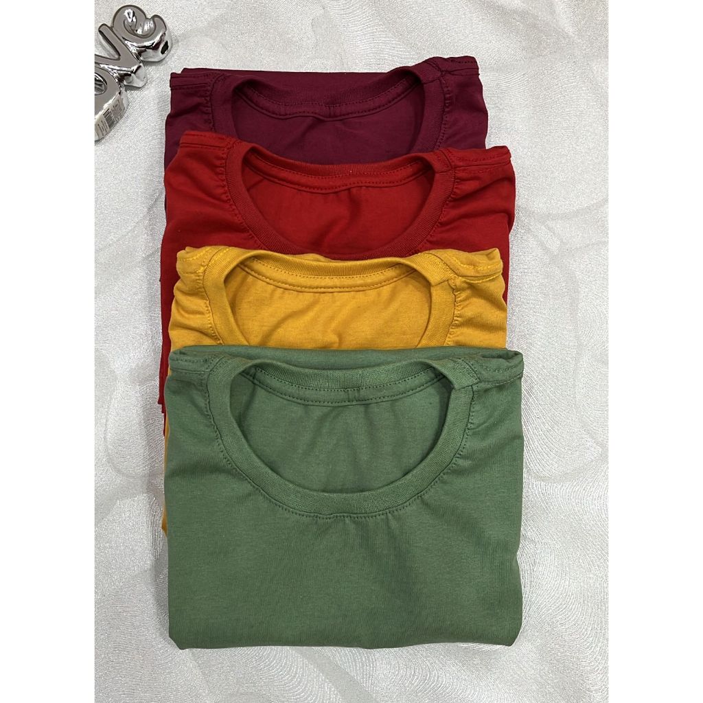 T-Shirt Feminina Gola Careca Redonda Básica Lisa 100% Algodão Penteado