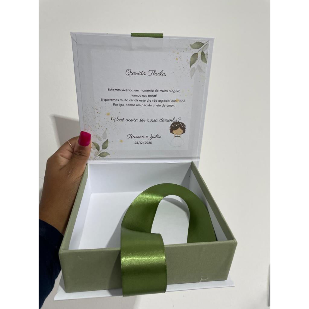14 caixas 15x15x5 convite para padrinhos personalizados