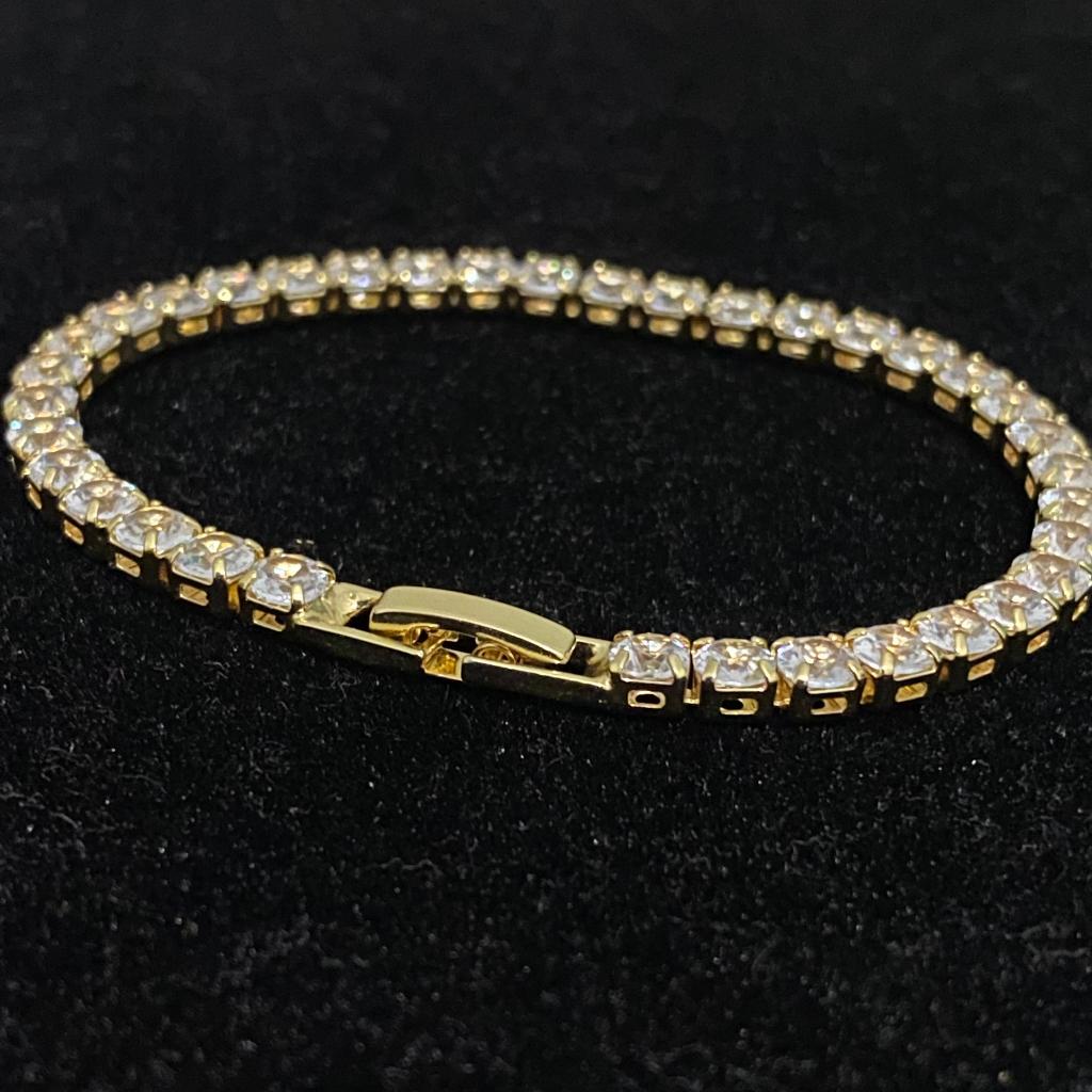 Pulseira Riviera Dourada 4mm Zircônia Premium