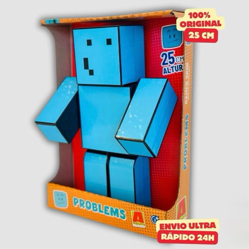 Boneco Articulado Turma Do Problems 25cm Minecraft Gamer Youtuber Algazarra