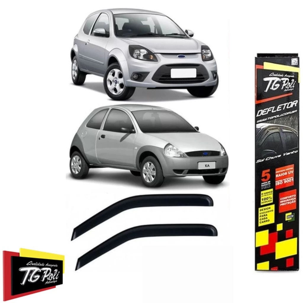Calha de Chuva Ford Ka 2 Portas 97 98 99 00 01 02 03 04 05 06 07 08 09 10 11 12 13 TGPoli Fumê