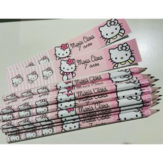 25 lembrancinha lápis personalizado para festa infantil Hello Kitty em Oferta na Shopee