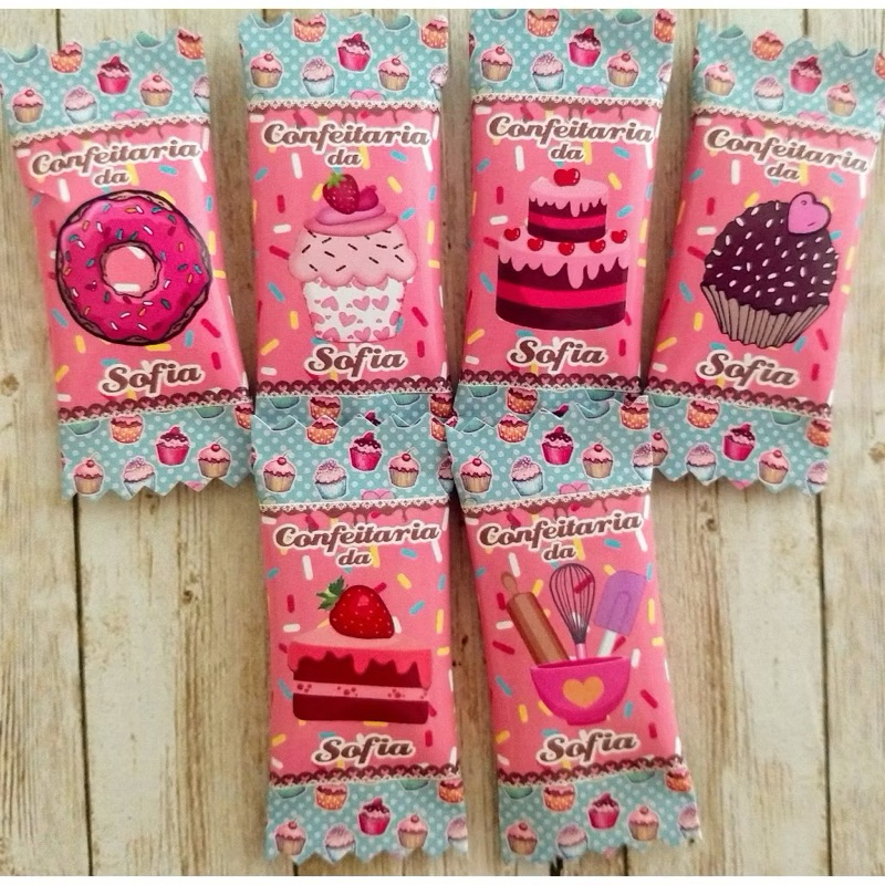 50 balas personalizadas para festa infantil Lembrancinhas - Confeitaria (Personalizamos com o nome e a idade