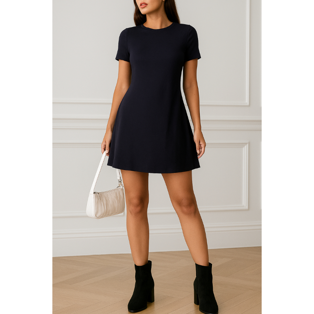 Vestido Curto Feminino Soltinho com manga Elegante Para Festa e Dia a Dia Moda Casual Estilo