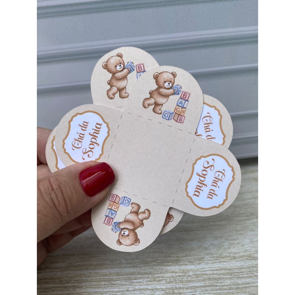Forminha para doce brigadeiro CHÁ REVELAÇÃO BEBÊ URSINHO Personalizadas festa