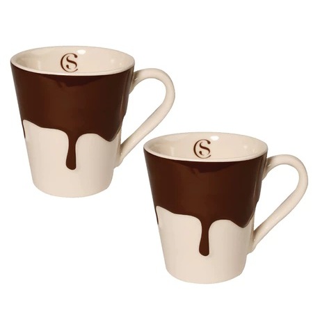 Kit 02 Canecas Calda ao Leite 300ml Cacau Show Chocolate Quente Chá Café