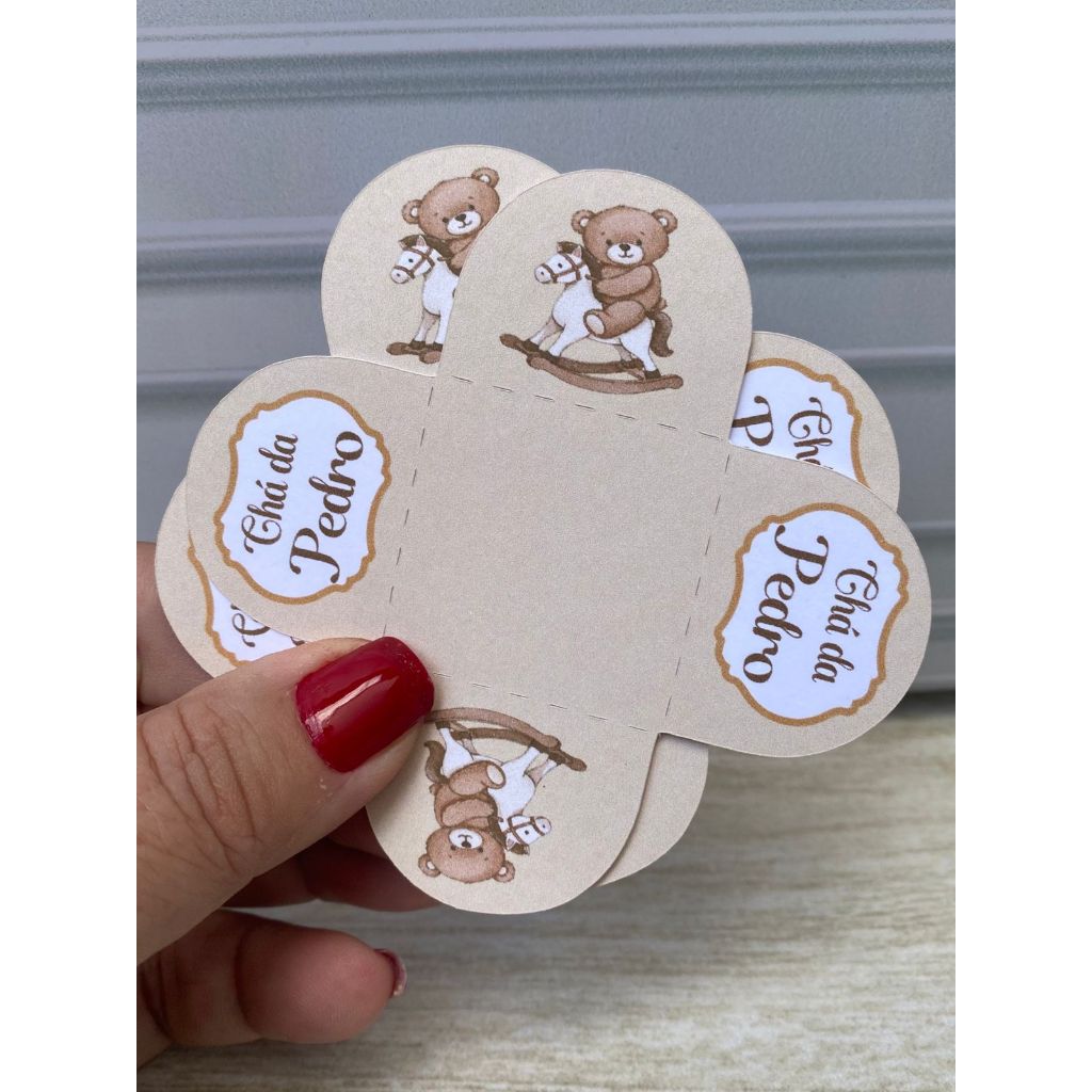 Forminha para doce brigadeiro CHÁ REVELAÇÃO BEBÊ URSINHO NO CAVALINHO Personalizadas festa
