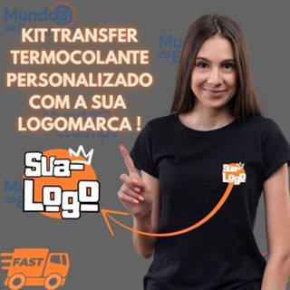Transfer Termocolocante Sua Logo Personalizada 10cm Kit 10, 20, 30 Unidades Para Roupas e Acessórios em Oferta na Shopee
