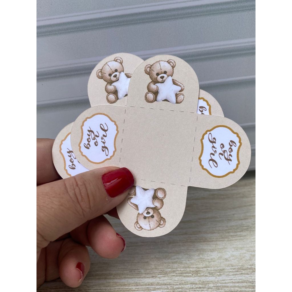 Forminha para doce brigadeiro CHÁ REVELAÇÃO BEBÊ URSINHO BOY OR GIRL Personalizadas festa