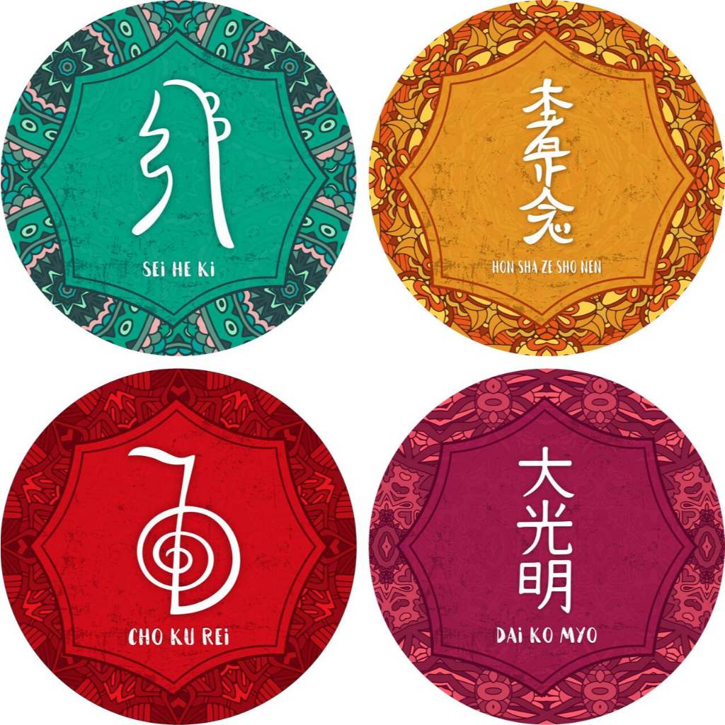 Kit 4 Placas Símbolos Reiki Chokurei SeiHeKi HonShaZeShoNen DaiKoMyo em Oferta na Shopee