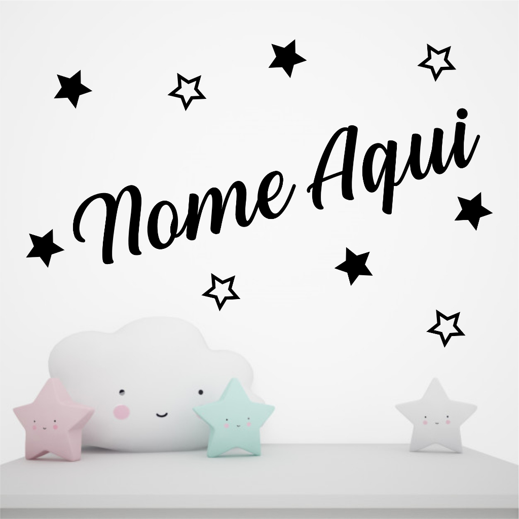 Adesivo de Parede Infantil - Nome Personalizado - Menina - Menino - Neném - Bebê - Quarto Infantil em Oferta na Shopee