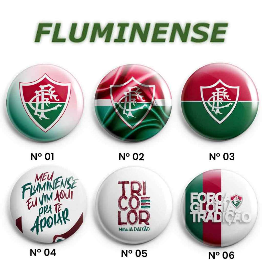 Bottons/Botons/Buttons/Broches/Pin Redondos FLUMINENSE 4,5cm
