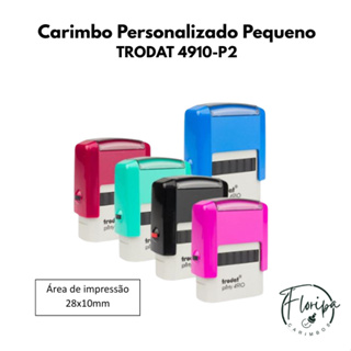 CARIMBO PEQUENO PERSONALIZADO AUTOMATICO - TRODAT 4910 P2 - PROFISSIONAL em Oferta na Shopee