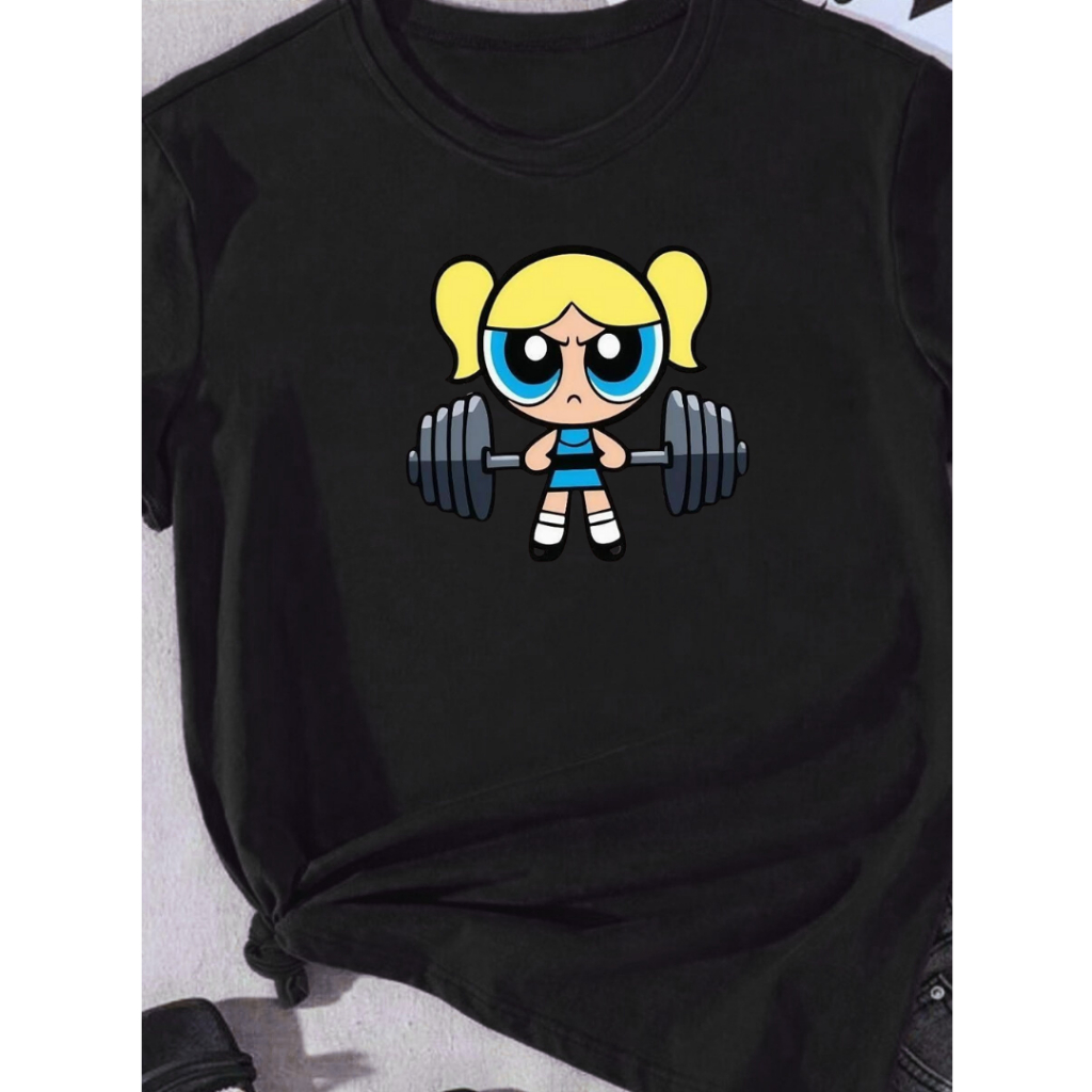 Camisa Feminina Tshirt Camiseta Academia Fitness Docinho Super Poderosa 100% Algodão