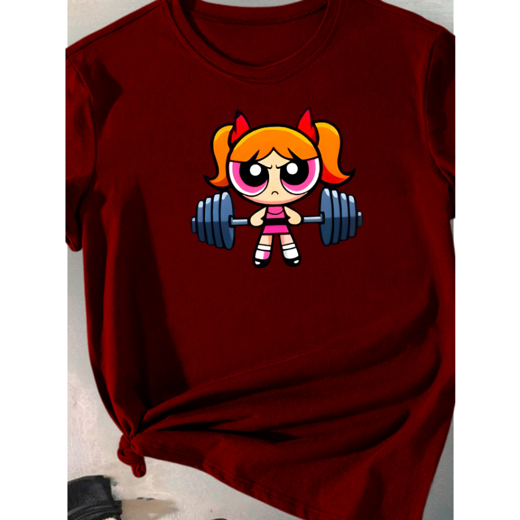 Camisa Feminina Tshirt Camiseta Academia Fitness Florzinha Super Poderosa 100% Algodão