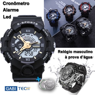 Relógio Digital Masculino A Prova D Água Original Silicone Luxo Esportiva Cronômetro Led Com Caixa em Oferta na Shopee