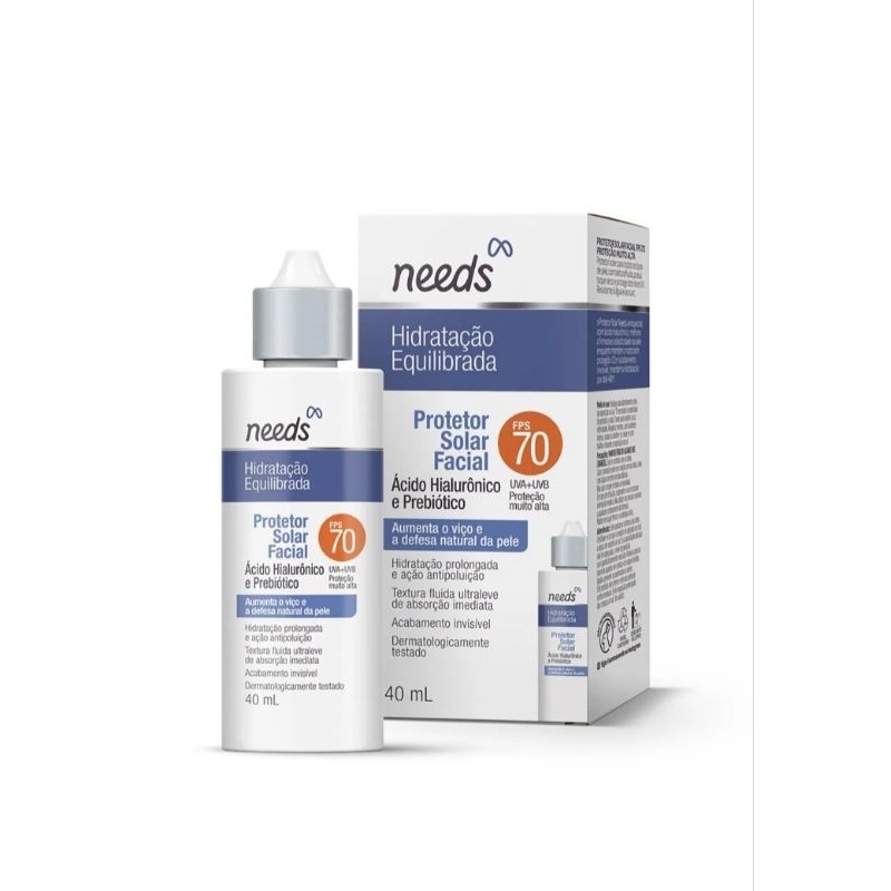 Protetor Solar Facial FPS 70 Needs Hidratação Equilibrada 40ml