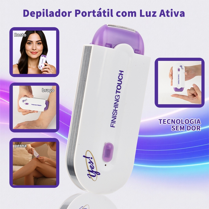 🔥【OFERTA ESPECIAL】Depilador Portátil com Luz Ativa, Tecnologia Sem Dor para Depilação de Rosto, Corpo e Pernas