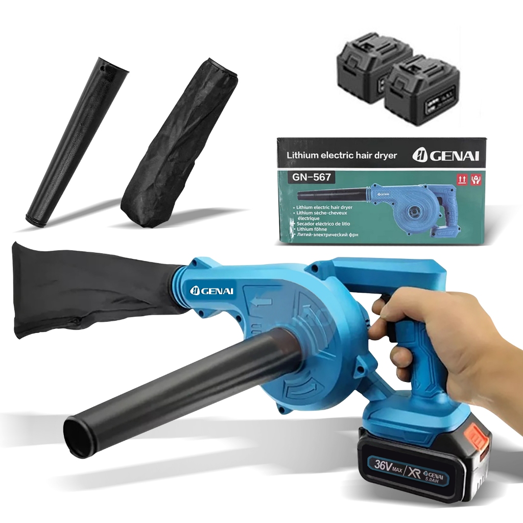 Soprador De Folhas Profissional Bivolt à Bateria - 21V Com 2 Baterias em Oferta na Shopee