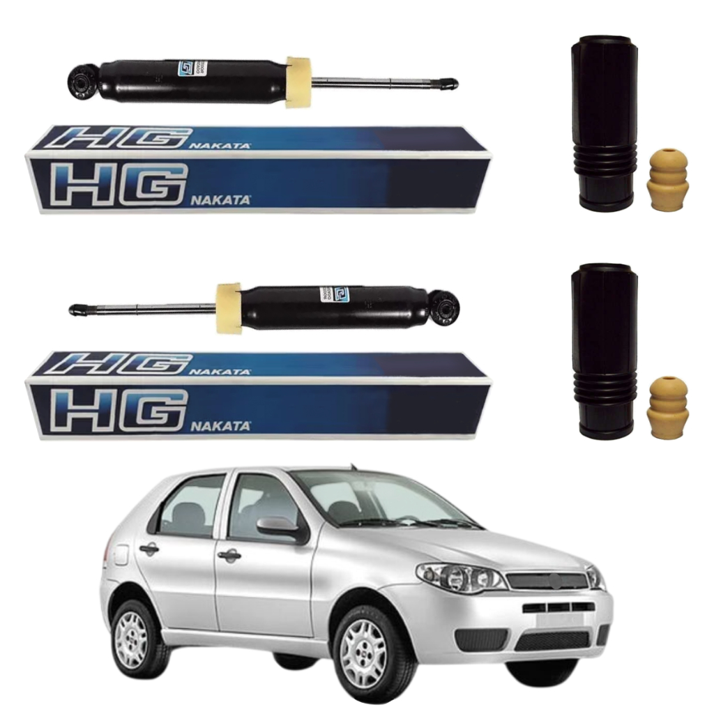 PAR AMORTECEDOR TRASEIRO PALIO 2001 A 2009 ORIGINAL NAKATA + KITS
