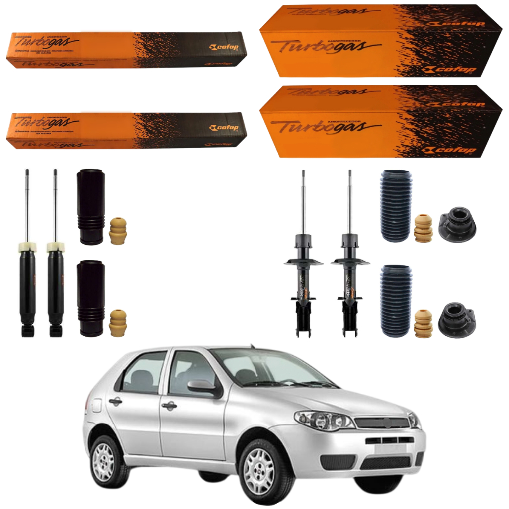 KIT 4 AMORTECEDOR PALIO 2001 A 2009 ORIGINAL COFAP + KITS