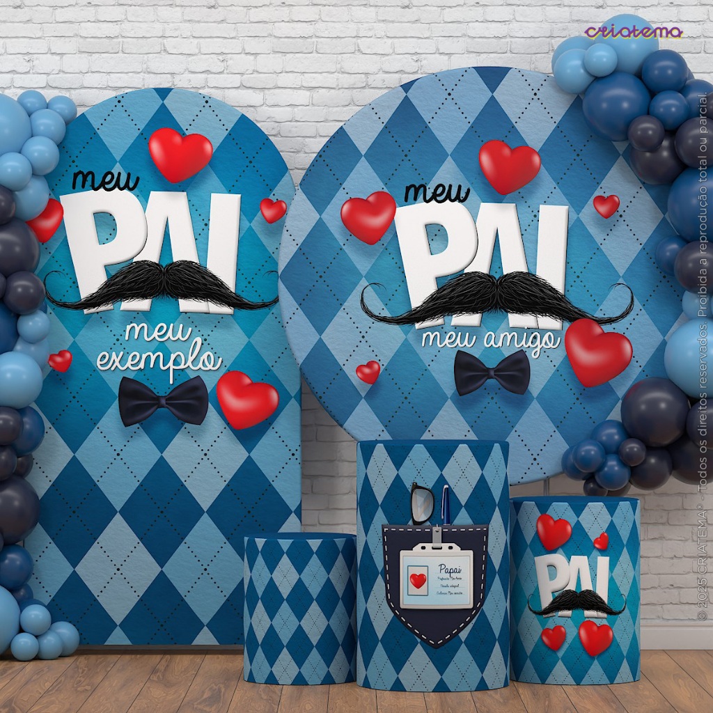 Capas e Painéis de Festa Dia dos Pais Amigo Sublimado Veste Fácil - Decoração Dia dos Pais