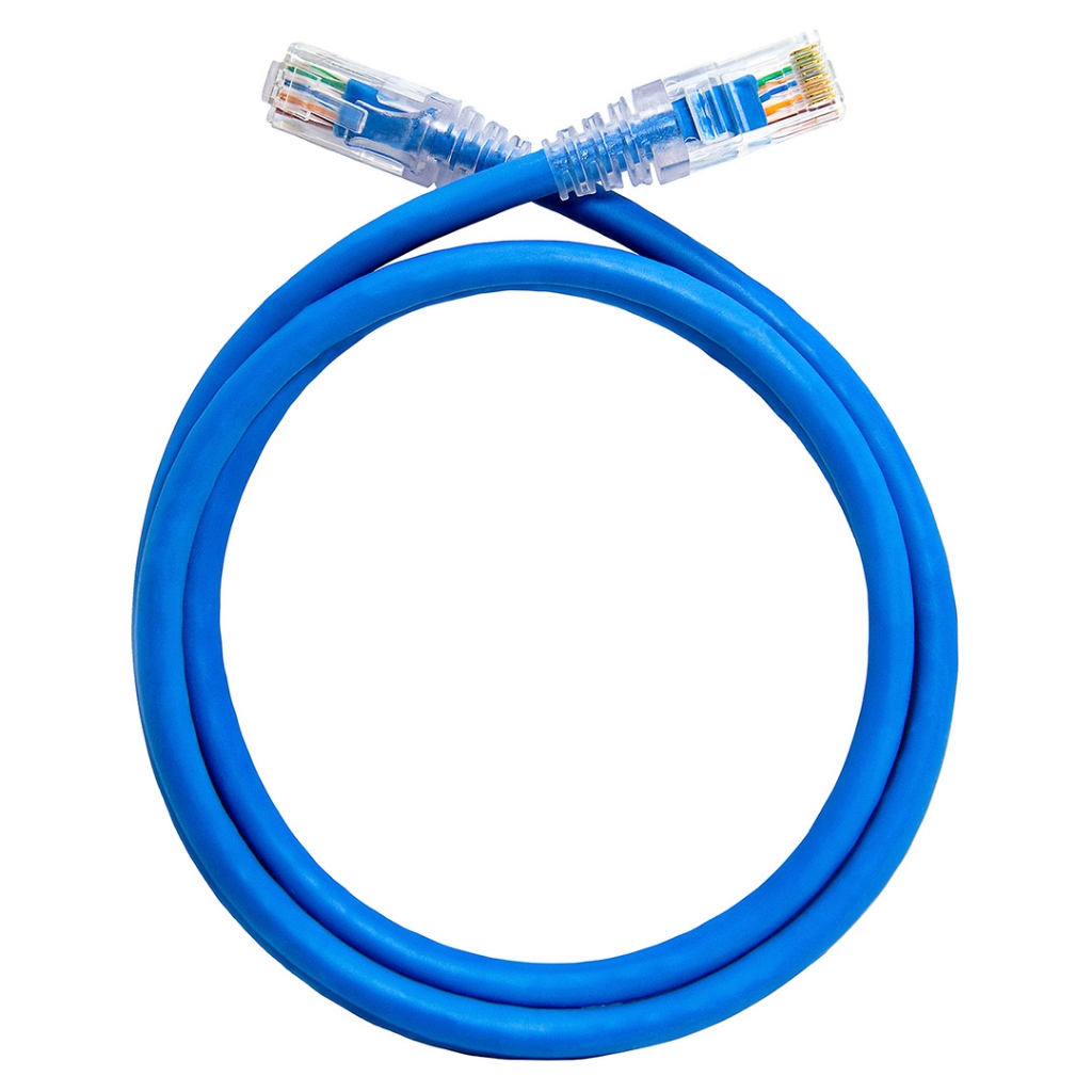 Cabo de Rede Ethernet Azul 1 Metro Rj45 Para Roteador Repetidor Switch Alta Velocidade CAT5e CCA