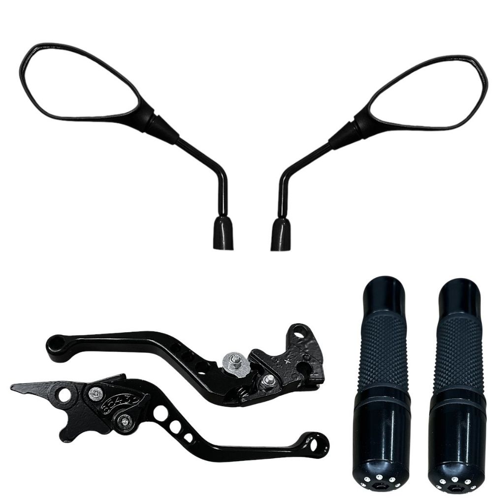 Kit Par Retrovisor + Manete + Manopla P/Moto Yamaha Xtz 250 Tenere Freio A Disco