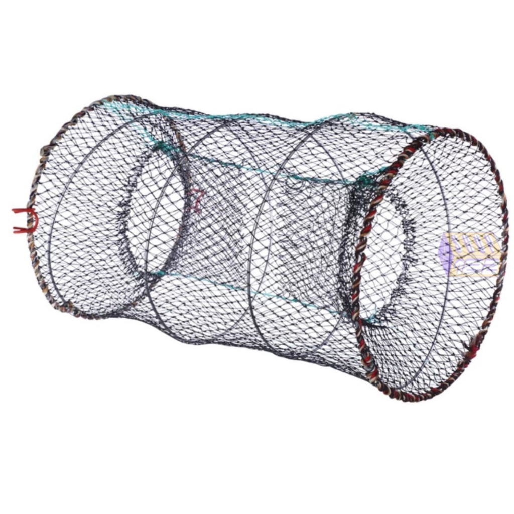 Armadilha Pesca 25x45cm Rede Covo Pega Peixe Camarão Dobrável Portátil Resistente Isca