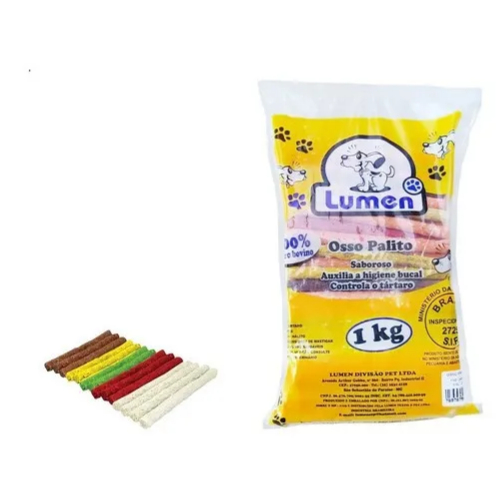 Petisco Ossinho Palito Osso Natural Sortidos 1kg 8/5