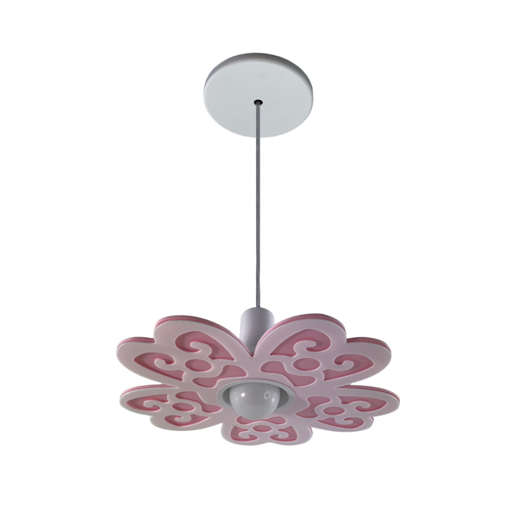 Lustre de Flor Branco e Rosa Pendente Delicado Jardim Encantado Menina Cabo Ajustável infantil bebê em Oferta na Shopee