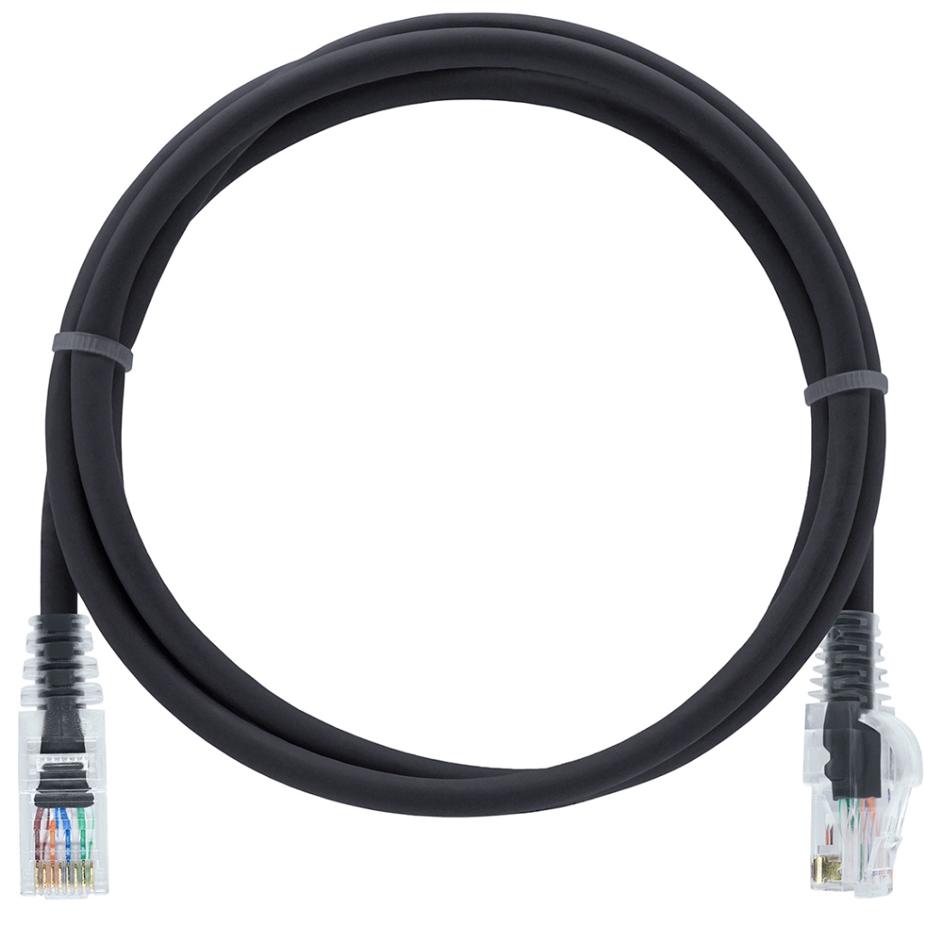 Cabo Patch Cord Cat5e CCA 2 Metros Preto