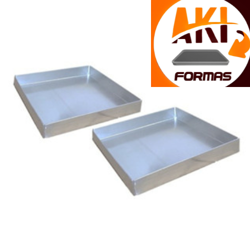 FORMA PARA BROWNIE 35X35X3 OU ROCAMBOLE FEITA EM ALUMINIO KIT COM 2 PEÇAS COM NOTA FISCAL (( CAIXA 9 )) em Oferta na Shopee